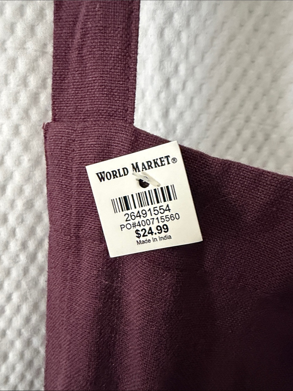 NWT World Market 100% Cotton Purple & Gold Embroidery Celestial Kitchen Apron - Picture 8 of 9